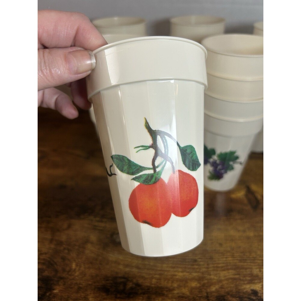 Vintage Packerware Fruit 1/2 Gallon Pitcher & 21 Matching Cups USA Retro Set - Picture 12 of 16